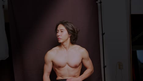 Asian-man-male-model-performs-posing-with-muscle-sexy-handsome-body-well-trained-and-attractive-topless