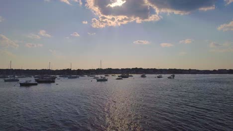 Bay,-Harbor-of-boats-in-Massachusetts.-Drone-video