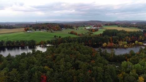 Fall-in-Maine-with-colorful-leaves--drone-video