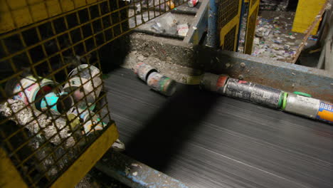 Recycling-Plant-For-Plastic-Bottles-and-Aluminum-Cans-on-a-Conveyor-Belt