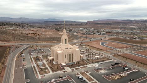 Red-Cliffs-Temple-of-the-Church-of-Jesus-Christ-of-Latter-day-Saints---aerial-flyover