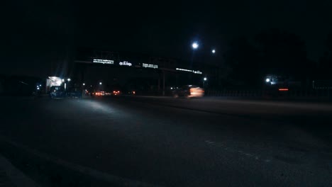 Timelaps-of-a-busy-road-at-night