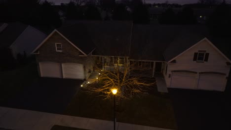 Aerial-view-of-connected-homes-in-retirement-development-at-night
