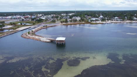 Aerial-of-bay-at-Port-St.-Joe,-Florida