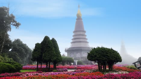 Pagoda-garden-in-Chiang-Mai-Thailand