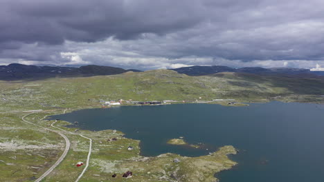 Drone-shot-of-Finse,-Norway