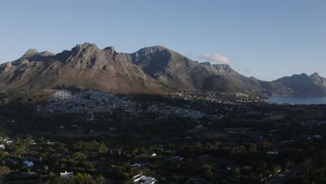 Aerial-Hout-Bay,-Cape-Town-Tracking-Right-Golden-Hour-4K