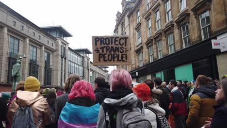 Young-people-at-a-Pro--Transgender-rally-in-Glasgow