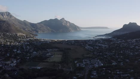 Aerial-Hout-Bay,-Cape-Town-Tracking-Left-Golden-Hour-4K
