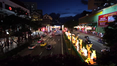Singapur-Chinatown-Straßenverkehr-Während-Des-Chinesischen-Neujahrs-2023