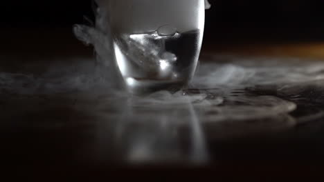 fog-from-water-with-dry-ice-in-a-glass
