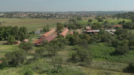 Drone-aerial-footage-of-a-Farmstead-and-outbuildings