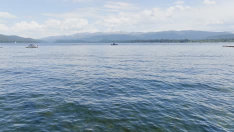 Boats-on-Payette-Lake-in-McCall-Idaho-on-a-Windy-Day-4K