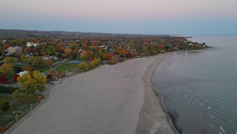 Cobourg-beach-Ontario-Aerial-during-Fall-Season