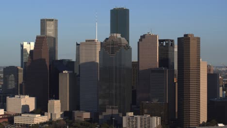 Aerial-of-downtown-Houston-skyscrapers