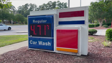 A-gas-station-sign-with-gas-prices-increasing-rapidly
