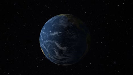Tierra-Girando-A-Través-Del-Espacio-Globo-Terráqueo-Planeta-Vía-Láctea-Universo-Nubes