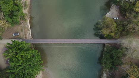 Aerial-view-of-done-over-river-bridge