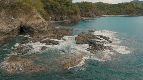 Flying-Around-Scenic-Beach-In-Guanacaste-Province,-Costa-Rica---aerial-drone-shot