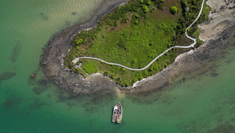 Greenpoint-Ship-Graveyard-in-Bluff-area-in-New-Zealand,-aerial-top-view