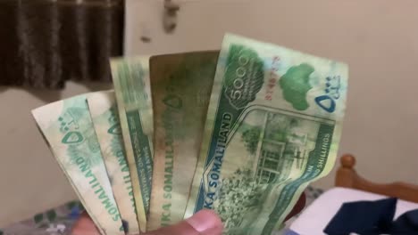 Somalilandia-Chelín-Dinero-Billetes-En-Mano-5000