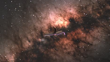 James-Webb-Weltraumteleskop-Jwst-Schnelle-Kameraschwenk-Mit-Milchstraßengalaxiesternhintergrund---3d-cgi-animation-4k