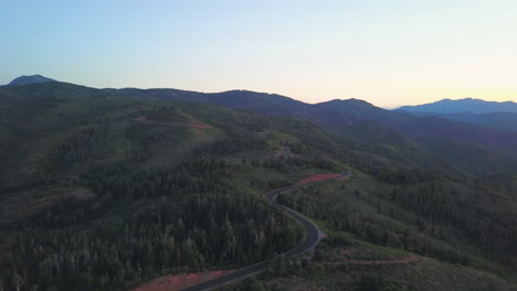 Amazing-cinematic-sunset-at-Nebo-Loop-Scenic-in-Utah-captured-by-drone