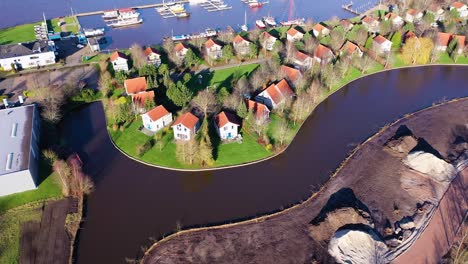 Dutch-Holiday-Resort-at-Natural-Lake,-Leisure,-Netherlands,-Steendam