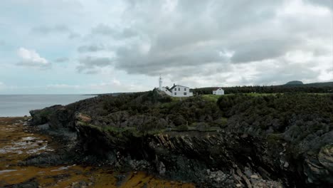 Lighthouse,-Newfoundland-on-the-edge-of-cliff---Drone-Clip-4K