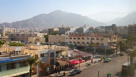 Una-Vista-De-La-Vida-Cotidiana-En-La-Ciudad-Costera-De-Aqaba-En-El-Mar-Rojo-En-El-Sur-De-Jordania,-Oriente-Medio