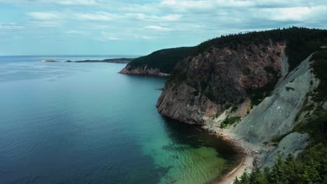 Coastline,-Nova-Scotia,-Cliffs,-Ocean,-Drone-Clip