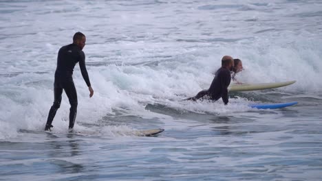 Surfer-rides-a-wave-in-slow-motion-at-Gran-Canaria-beach