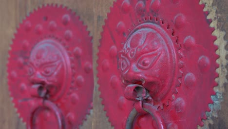 Chinese-theme-door-knob-seen-in-at-a-Buddhism-temple-Hong-Kong