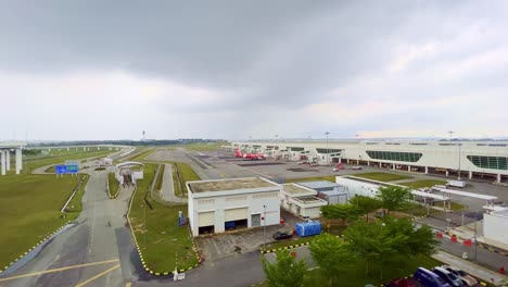 Aerial-shot-of-Kuala-lumpur-airport-runway