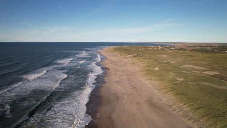 Klitmoller-Smooth-Waves-On-Magical-Sandy-Beach,-Fabulous-Blue-Water,-Denmark,-Europe