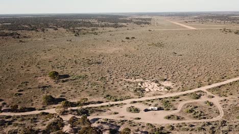 Outback-Nullabor-Camping-in-Australia,-Aerial