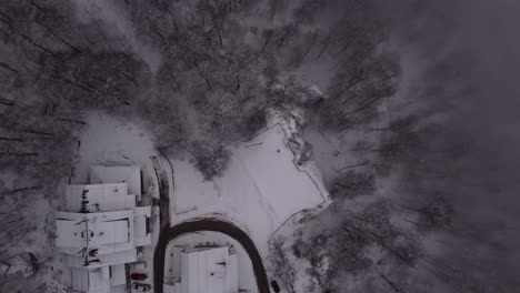 Drone-shot-of-the-snow-scenery