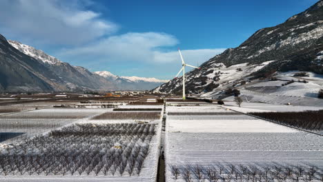 Große-Moderne-Windmühle-Dreht-Sich-An-Einem-Sonnigen-Wintertag-In-Der-Schweiz