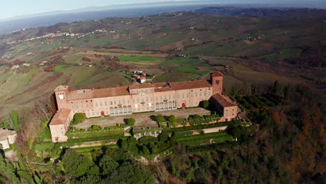 Aerial-View-Over-Castle-of-Montalto-Pavese