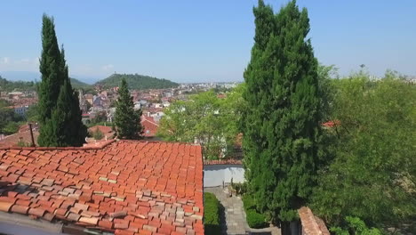 Die-Hohe-Ansicht-Der-Stadt-Plovdiv,-Bulgarien