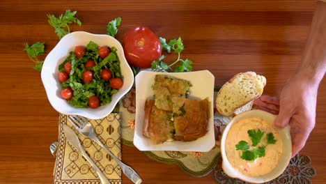Healthy-mediterranean-cuisine,-three-dishes-concept-for-lunch-or-dinner