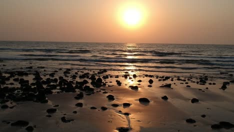 Luftaufnahmen-Von-Strand,-Indien-|-Reisen-|-Sonnenuntergang-|-Wasser-|-Meer-|-Arabisches-Meer-|-Sommer-In-Indien