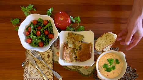 Healthy-mediterranean-cuisine,-three-dishes-concept-for-lunch-or-dinner