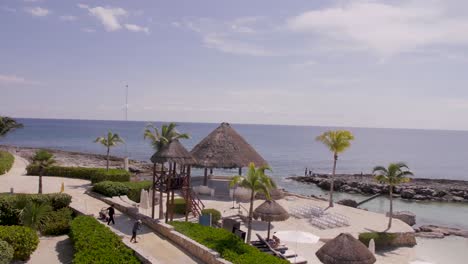 A-Panning-Drone-Shot-of-a-Mexican-Resort-Setting-up-for-a-wedding