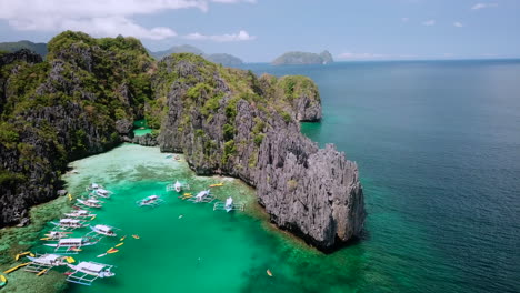 Fly-around-of-Island-with-Boats-in-Philippines