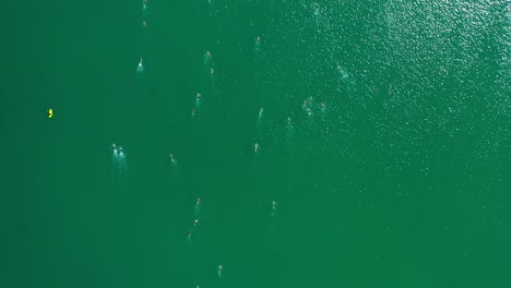 Competidores-Nadando-En-El-Mar-Toma-Un-Cenit-Muy-Alto