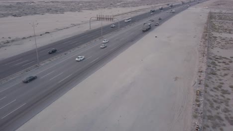 Desert-Highway-Traffic-Aerial-Footage