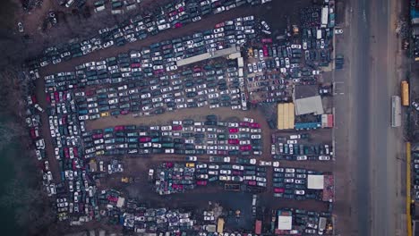 4K-drone-footage-of-a-salvage-yard-in-Philadelphia,-PA