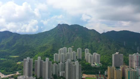 Residential-area-under-the-Lion-Rock,-Kowloon,-Hong-Kong