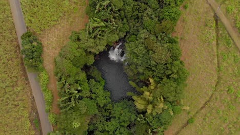 Drone-shot-of-Eau-Blue-in-Mauritius
